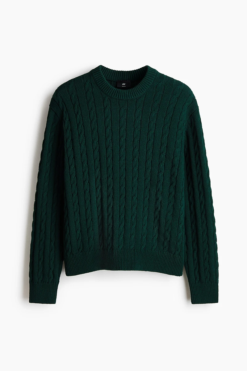 Regular-Fit Cable-Knit Sweater