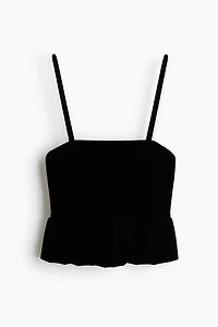Bubble-Hem Strappy Top