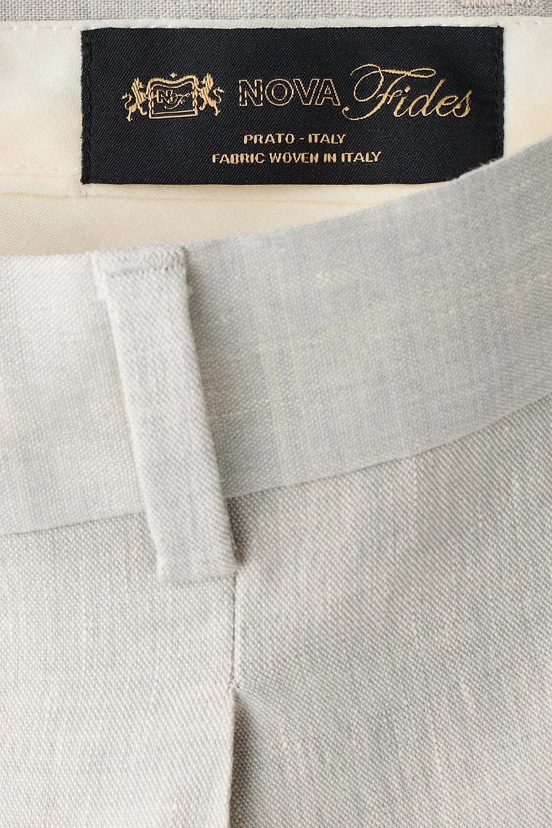 Regular-Fit Linen-Blend Suit Pants