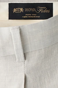 Regular-Fit Linen-Blend Suit Pants