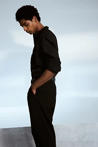 Regular Fit Band-Collar Shirt