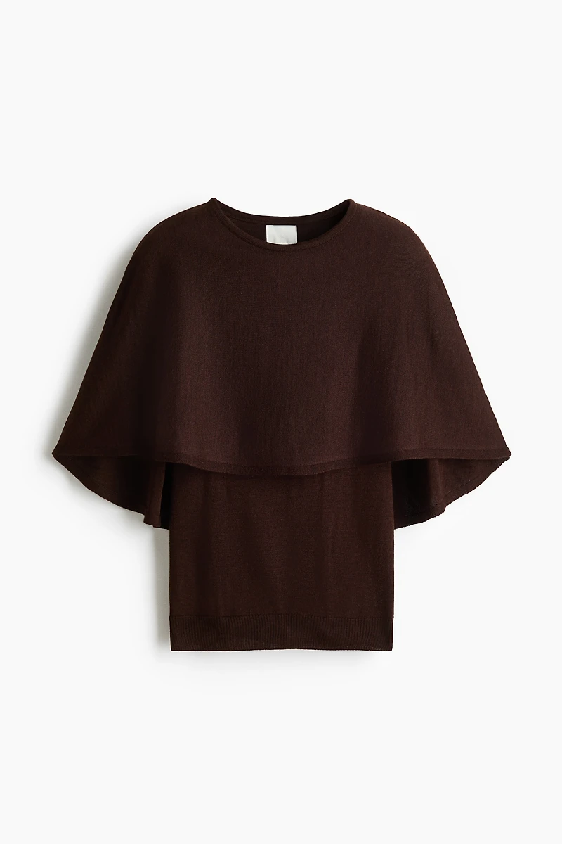 Haut cape en fin tricot