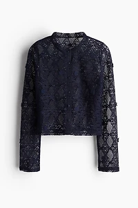Hole-patterned cardigan