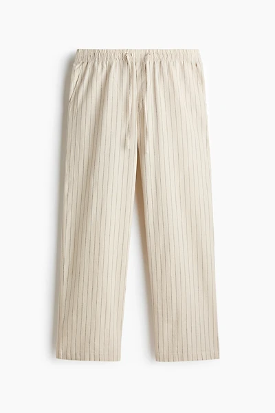 Relaxed-Fit Linen-Blend Pants