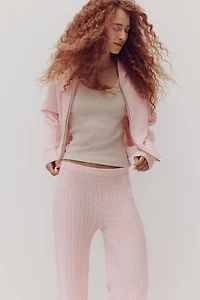 Cable-Knit Cardigan with Zipper