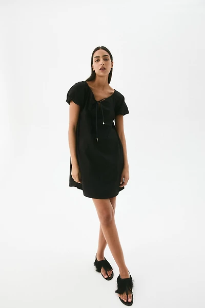 Drawstring-Neck Dress