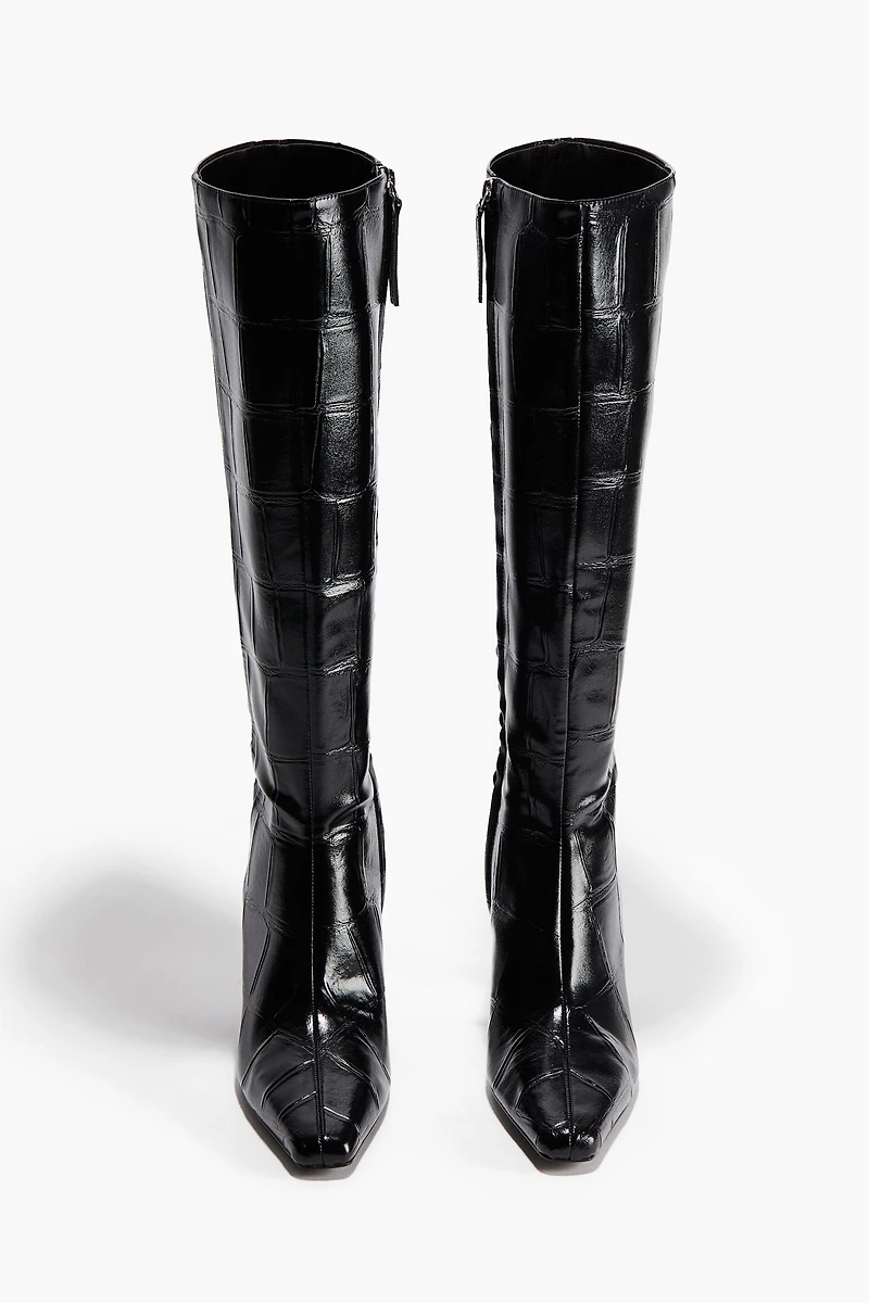 Bottes à talon au genou