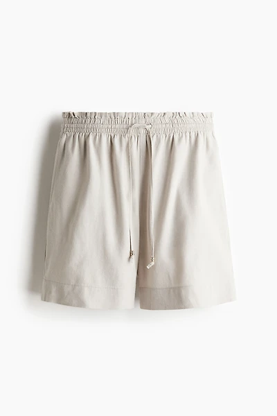 Linen-Blend Drawstring Shorts