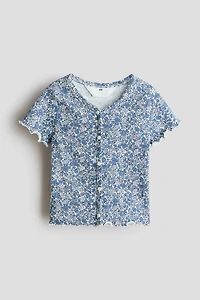 Haut côtelé avec boutons