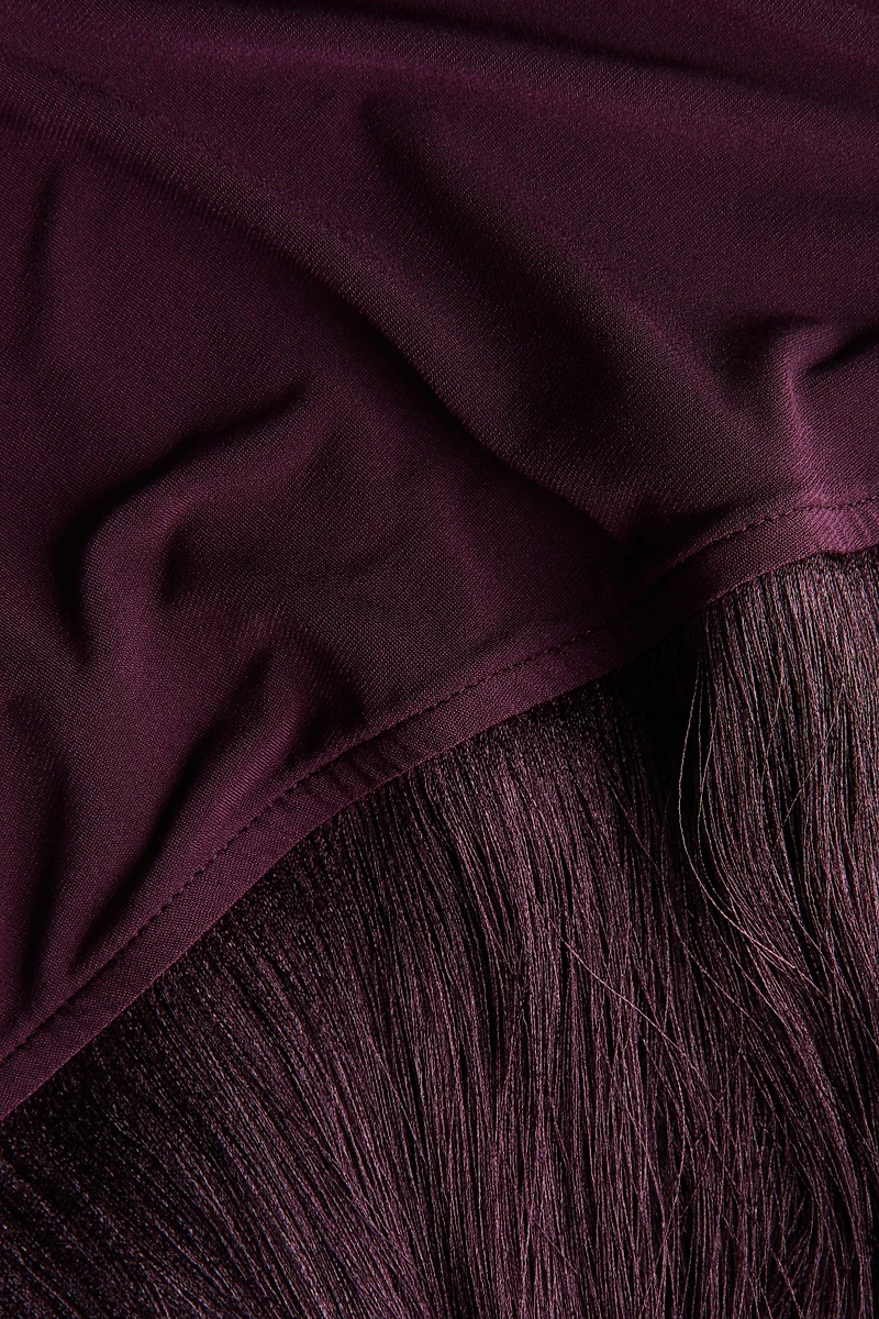 MAMA Asymmetric Fringe-Trimmed Top