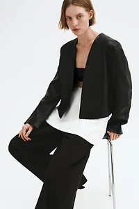 Linen-Blend Mini Skirt