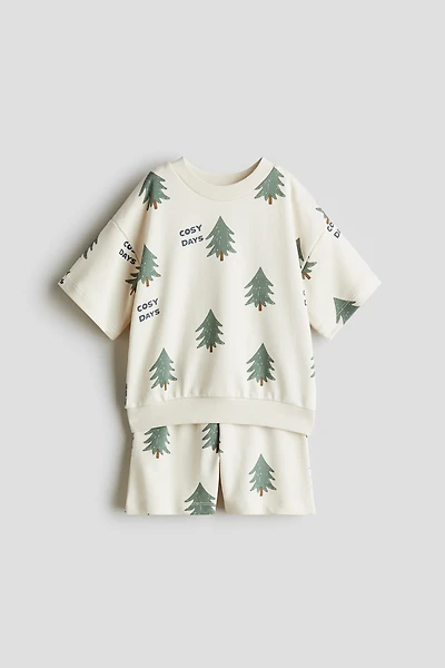 Ensemble 2 pièces en molleton imprimé