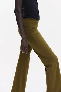 Foldover-Waist Cotton Pants