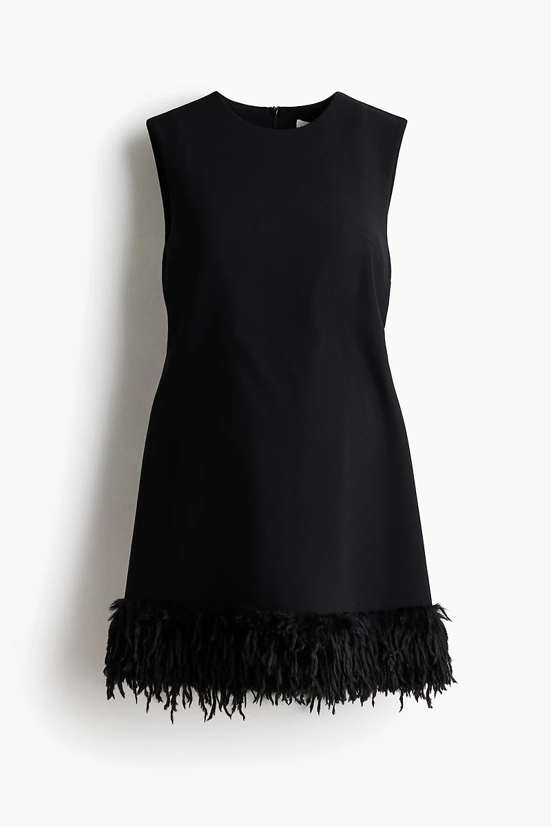 MAMA Fringe-hem mini dress