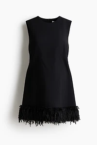 MAMA Fringe-hem mini dress