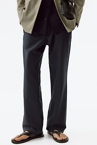 Regular-Fit Linen-Blend Pants