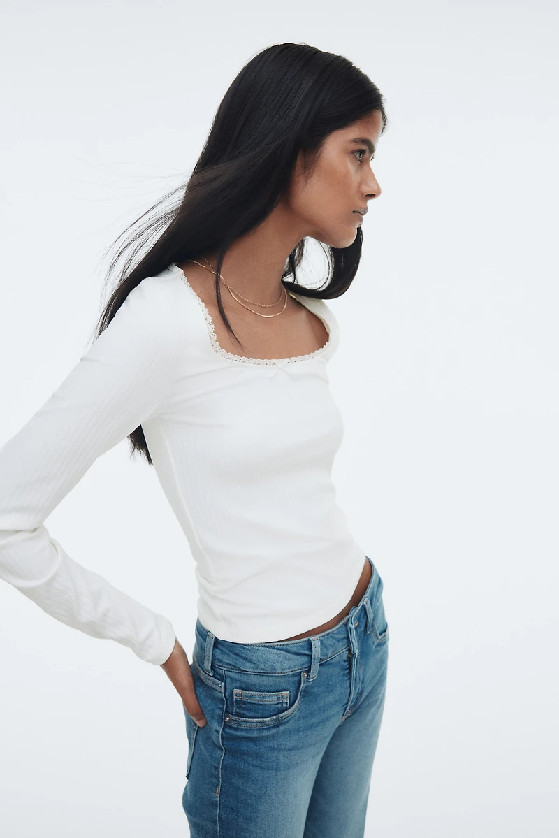 Haut en jersey côtelé