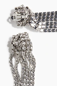 Longues boucles d'oreilles à strass