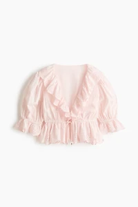 Cotton Blouse with Eyelet Embroidery