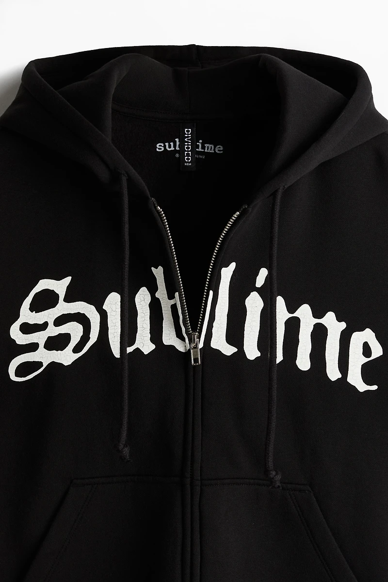 Oversized Hooded Jacket with Motif