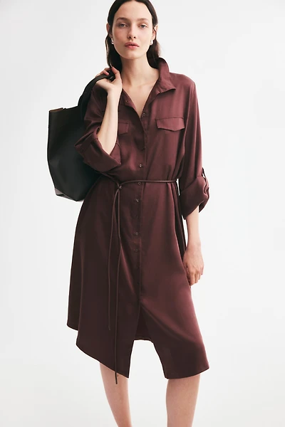 Robe chemisier avec col cheminée