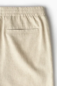 Short classique en lin mélangé