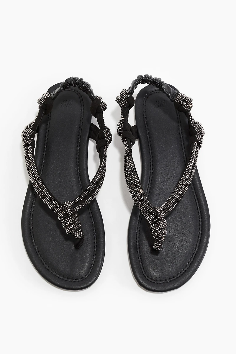 Rhinestone-Embellished Sandals