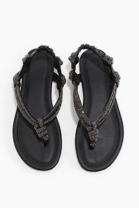 Rhinestone-Embellished Sandals