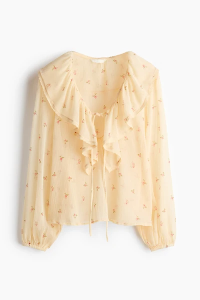 Crinkled chiffon blouse