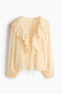 Crinkled chiffon blouse