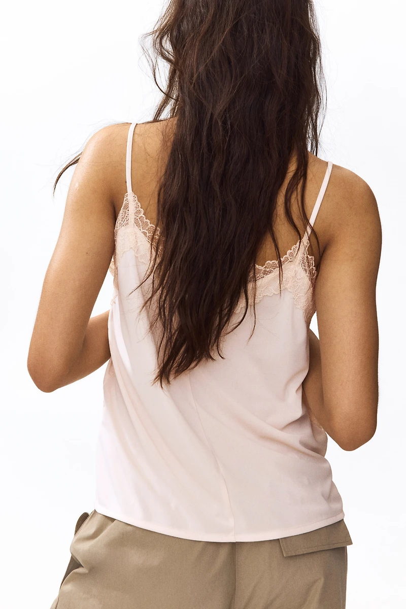 Lace-Trimmed Ponte Camisole Top