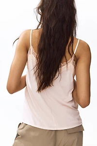 Lace-Trimmed Ponte Camisole Top