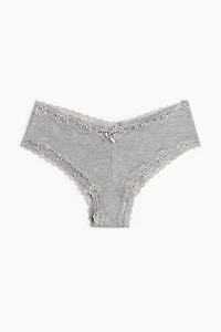 5-pack Cotton and Lace Hipster Briefs