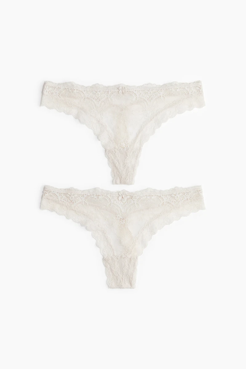 2-Pack Lace Thong Briefs