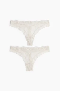 2-Pack Lace Thong Briefs