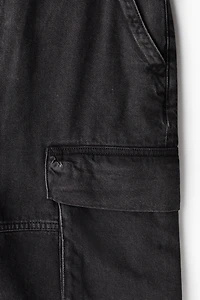 Loose Denim Cargo Shorts