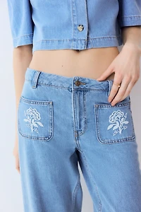 Wide-Leg Regular Waist Jeans