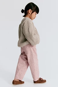 Cotton Twill Barrel-Leg Pants