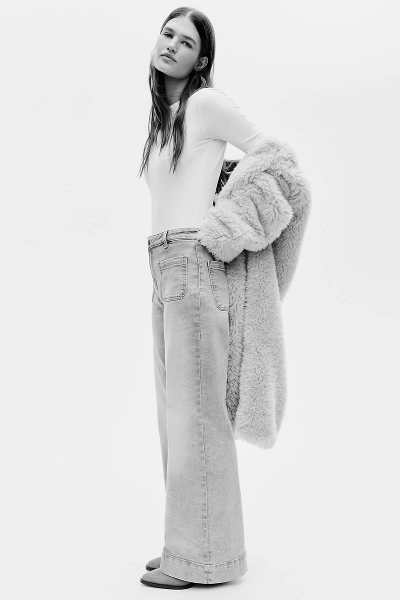 Jean large taille haute