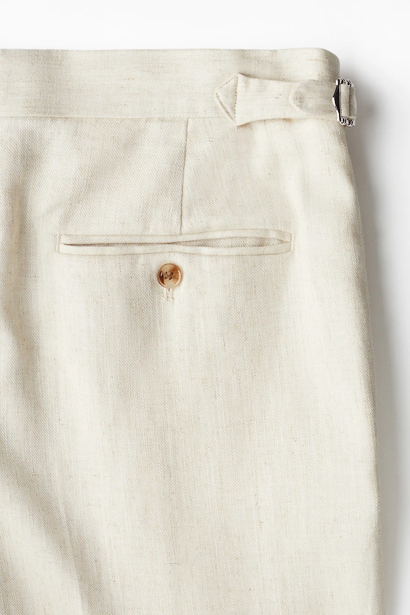 Pantalon d'habit coupe classique en lin mélangé