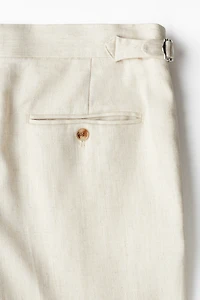 Pantalon d'habit coupe classique en lin mélangé