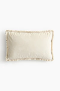 Velvet Cushion Cover with Fringe