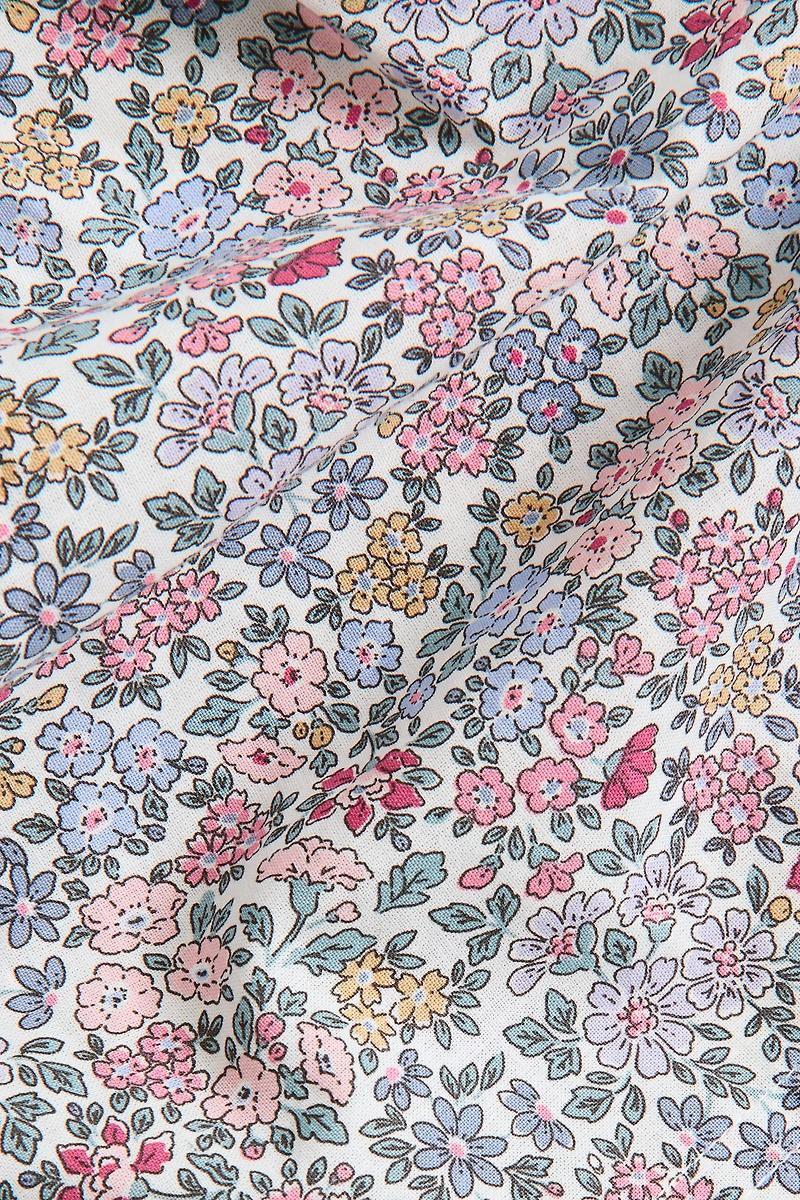 Ruffled Floral Cotton Bedskirt