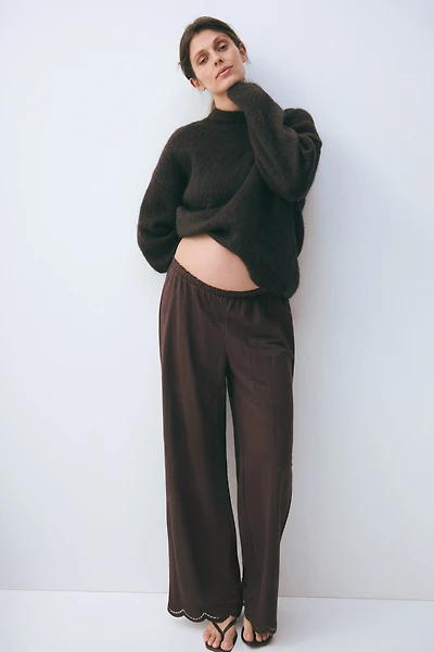 MAMA Pantalon festonné avec taille élastique