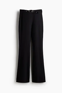 Flared Belt-Detail Pants