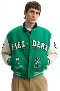 Motif-Detail Baseball Jacket