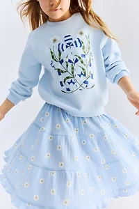 Patterned Pointelle Skirt