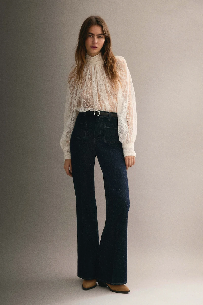 Blouse grande taille en dentelle