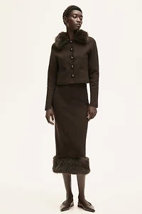 Jupe droite en tricot fin