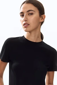 Ribbed Viscose T-Shirt